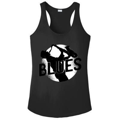 Blues Music Saxophone Ladies PosiCharge Competitor Racerback Tank