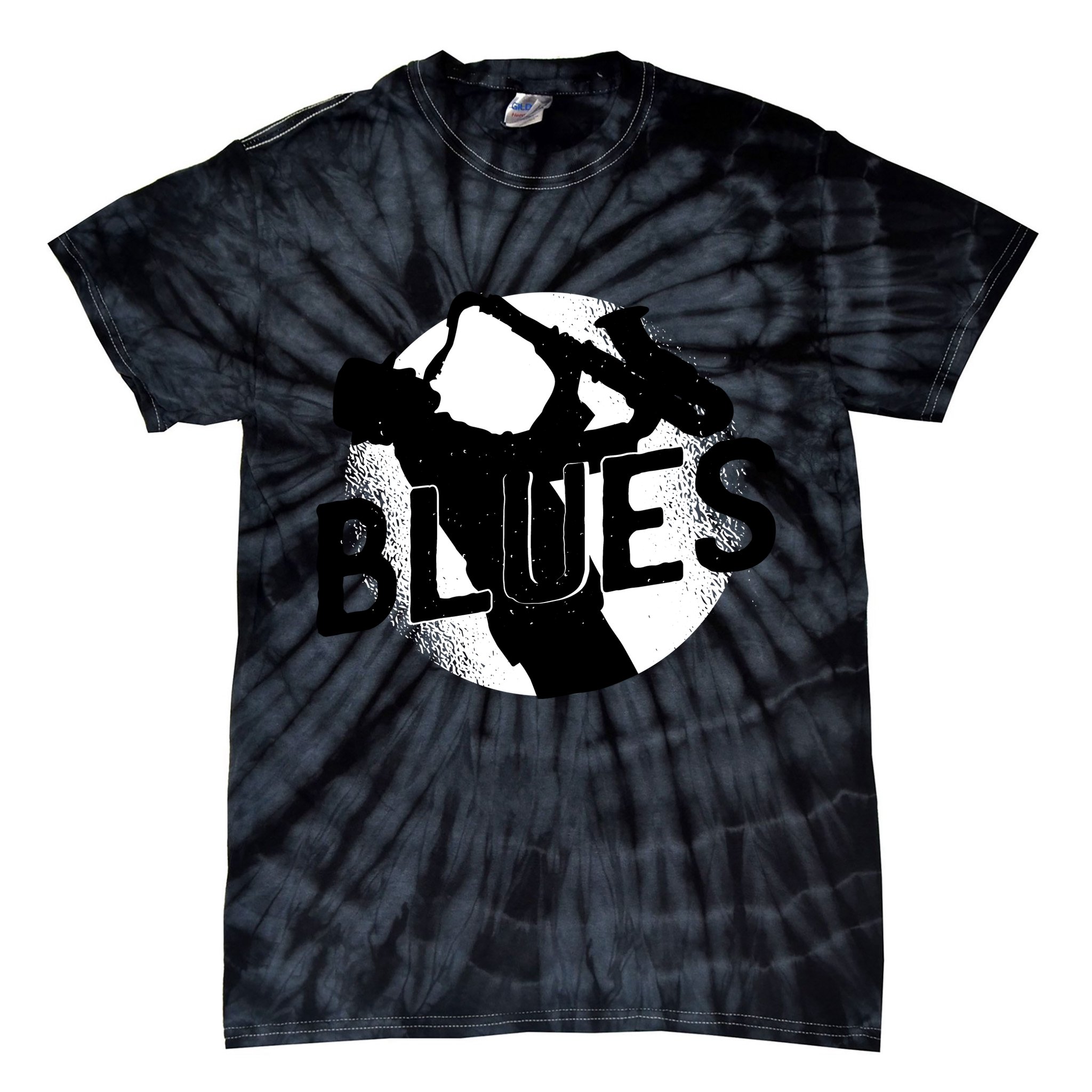 Blues Music Saxophone Tie-Dye T-Shirt