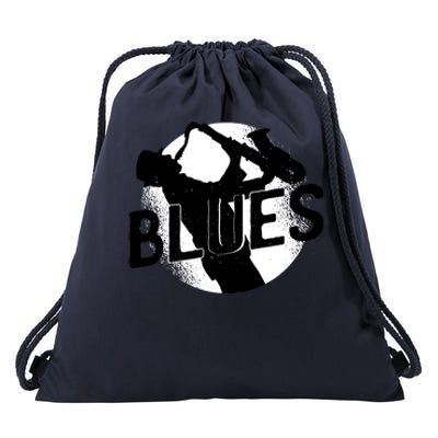 Blues Music Saxophone Drawstring Bag