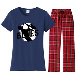 Blues Music Saxophone Women's Flannel Pajama Set