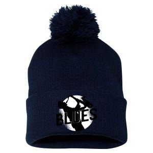 Blues Music Saxophone Pom Pom 12in Knit Beanie