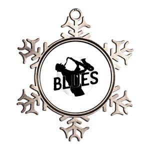 Blues Music Saxophone Metallic Star Ornament