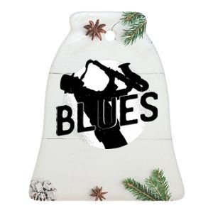 Blues Music Saxophone Ceramic Bell Ornament