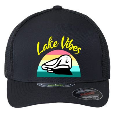 Boat Lake Vibes Boating Cruise Family Squad Funny Gift Flexfit Unipanel Trucker Cap