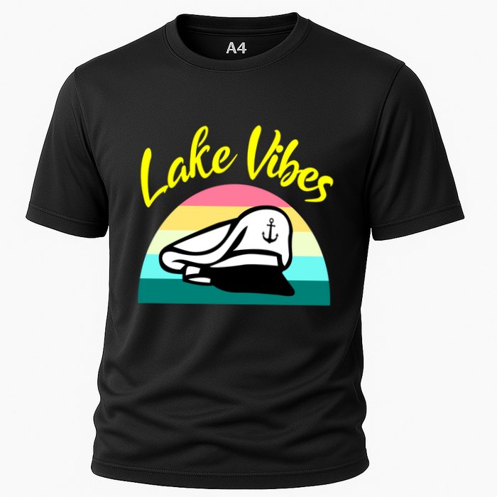 Boat Lake Vibes Boating Cruise Family Squad Funny Gift Cooling Performance Crew T-Shirt