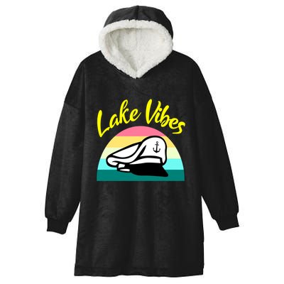 Boat Lake Vibes Boating Cruise Family Squad Funny Gift Hooded Wearable Blanket