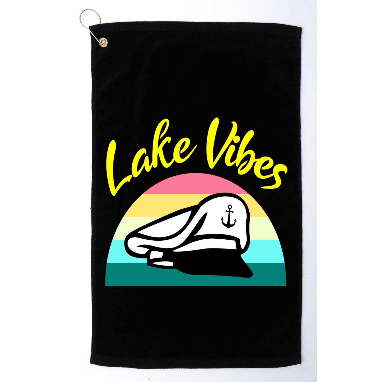 Boat Lake Vibes Boating Cruise Family Squad Funny Gift Golf Towel