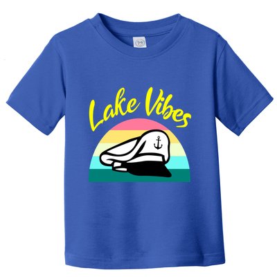 Boat Lake Vibes Boating Cruise Family Squad Funny Gift Toddler T-Shirt