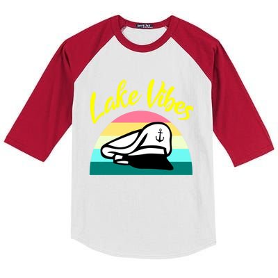 Boat Lake Vibes Boating Cruise Family Squad Funny Gift Kids Colorblock Raglan Jersey