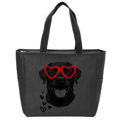 Black Lab ValentineS Day For Dog Pet Lover Zip Tote Bag