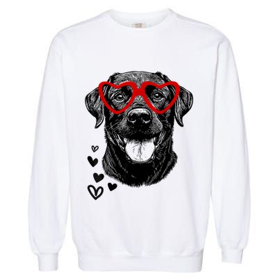 Black Lab ValentineS Day For Dog Pet Lover Garment-Dyed Sweatshirt