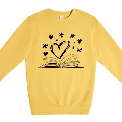 Bookworm Librarian Valentines Day Gift Book Reading Premium Crewneck Sweatshirt