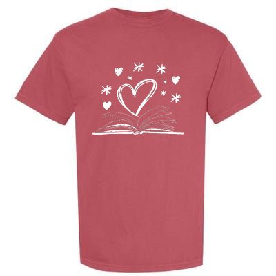 Bookworm Librarian Valentines Day Gift Book Reading Garment-Dyed Heavyweight T-Shirt