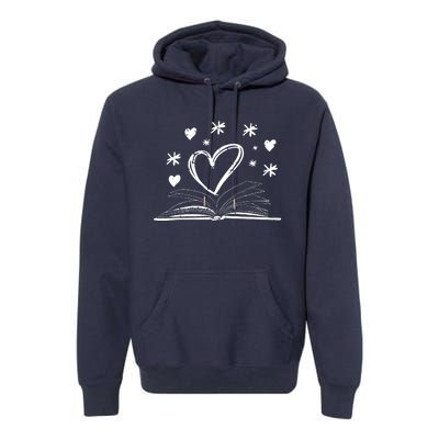 Bookworm Librarian Valentines Day Gift Book Reading Premium Hoodie