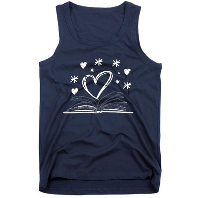 Bookworm Librarian Valentines Day Gift Book Reading Tank Top