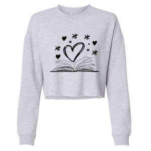 Bookworm Librarian Valentines Day Gift Book Reading Cropped Pullover Crew