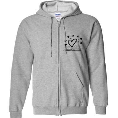 Bookworm Librarian Valentines Day Gift Book Reading Full Zip Hoodie