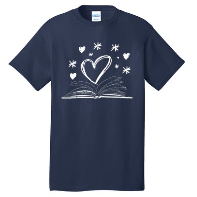 Bookworm Librarian Valentines Day Gift Book Reading Tall T-Shirt