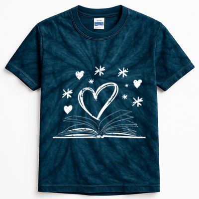 Bookworm Librarian Valentines Day Gift Book Reading Kids Tie-Dye T-Shirt