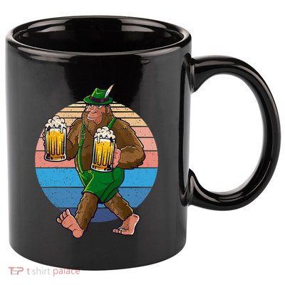 Bigfoot Lederhosen Vintage Oktoberfest Prost Beer 11oz C Handle Ceramic Mug