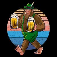 Bigfoot Lederhosen Vintage Oktoberfest Prost Beer Kids T-Shirt