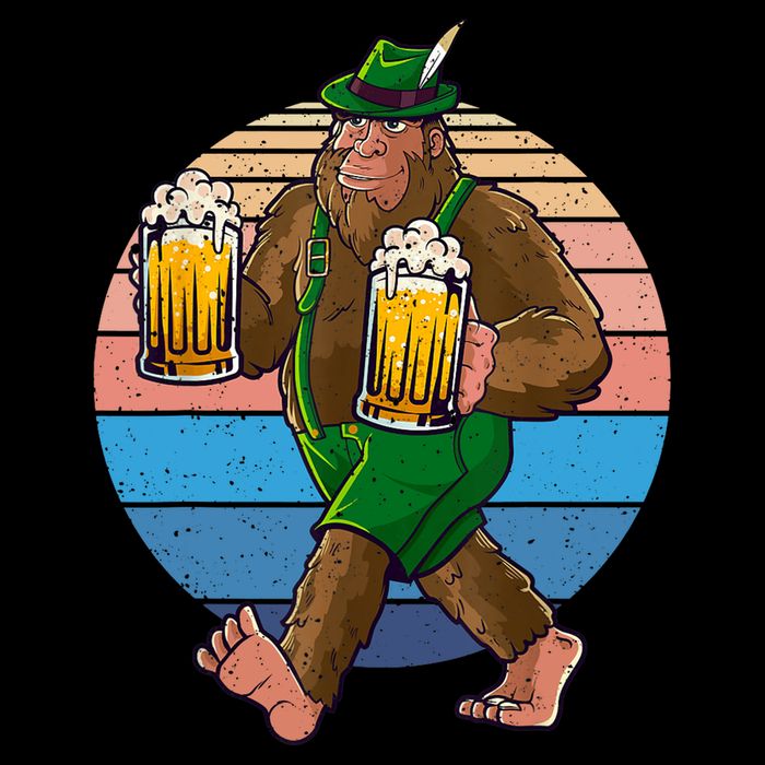 Bigfoot Lederhosen Vintage Oktoberfest Prost Beer Kids T-Shirt