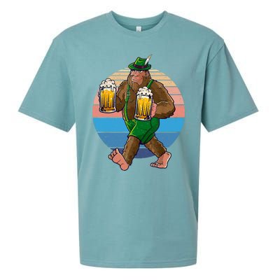 Bigfoot Lederhosen Vintage Oktoberfest Prost Beer Sueded Cloud Jersey T-Shirt