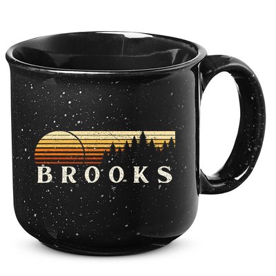 Brooks La Vintage Evergreen Sunset Eighties Retro 15oz Campfire Ceramic Mug