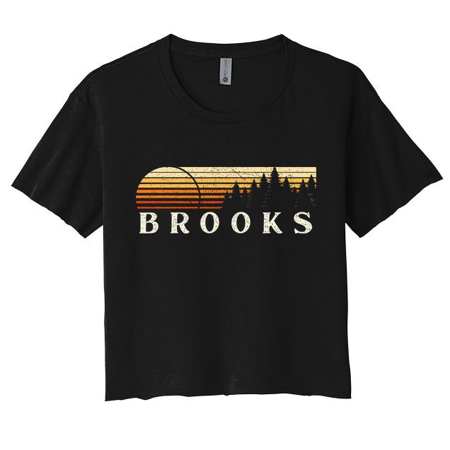 Brooks La Vintage Evergreen Sunset Eighties Retro Crop Top
