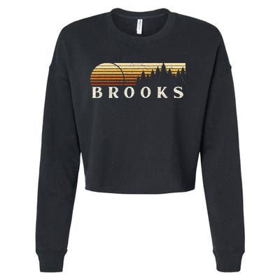 Brooks La Vintage Evergreen Sunset Eighties Retro Cropped Pullover Crew