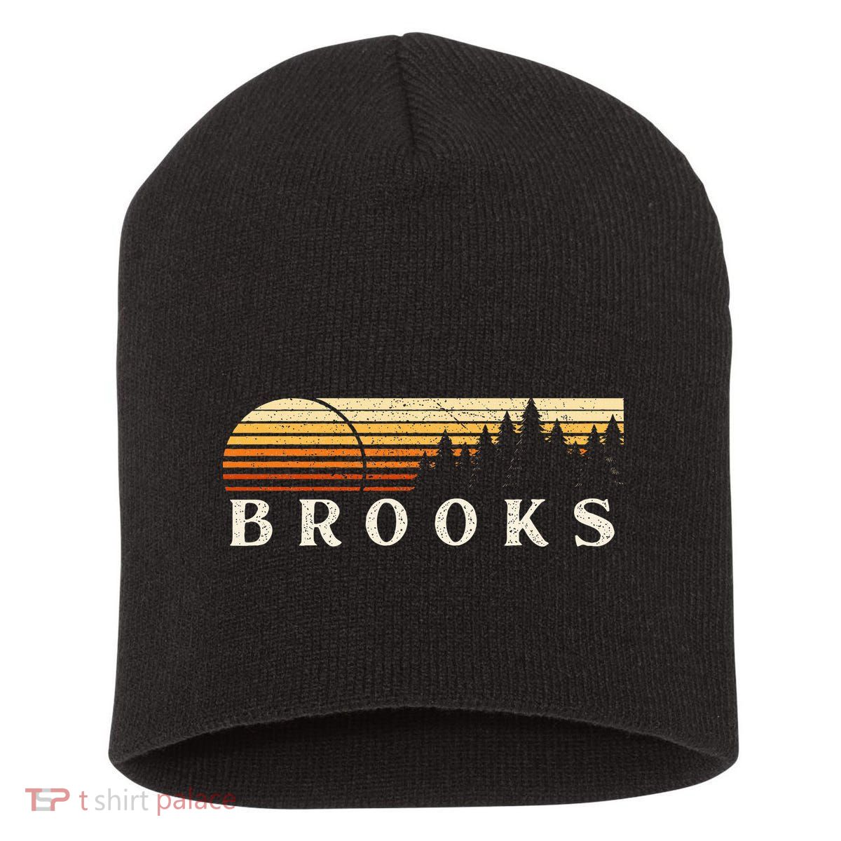 Brooks La Vintage Evergreen Sunset Eighties Retro Short Acrylic Beanie