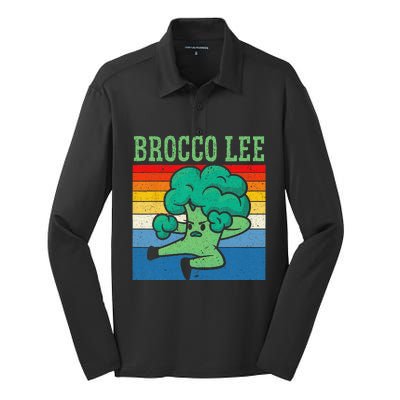 Brocco Lee Vegetable Vegetarian Vegan Broccoli Silk Touch Performance Long Sleeve Polo