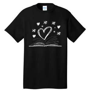 Bookworm Librarian Valentines Day Gift Book Reading Tall T-Shirt