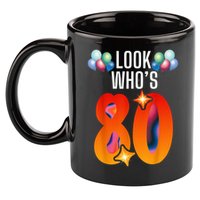 Birthday Look Who'S 80 I'M Eighty Years 80th Birthday 11oz C Handle Ceramic Mug