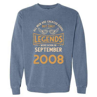 Birthday Legends Were Born In September 2008 Gift Garment-Dyed Sweatshirt