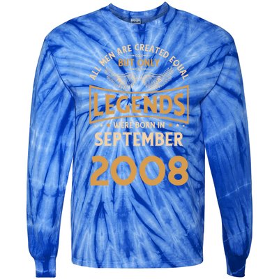 Birthday Legends Were Born In September 2008 Gift Tie-Dye Long Sleeve Shirt