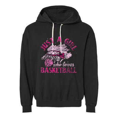 Basketball Lover Women Girls Basketball Player Basketball Garment-Dyed Fleece Hoodie