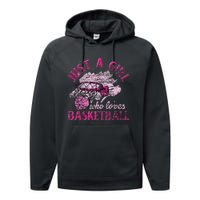 Basketball Lover Women Girls Basketball Player Basketball Performance Fleece Hoodie