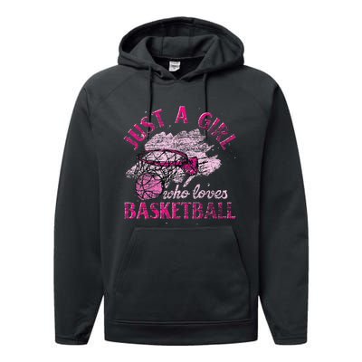 Basketball Lover Women Girls Basketball Player Basketball Performance Fleece Hoodie