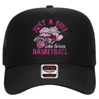 Basketball Lover Women Girls Basketball Player Basketball High Crown Mesh Back Trucker Hat