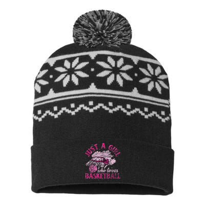 Basketball Lover Women Girls Basketball Player Basketball USA-Made Snowflake Beanie