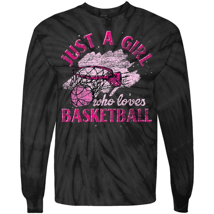 Basketball Lover Women Girls Basketball Player Basketball Tie-Dye Long Sleeve Shirt