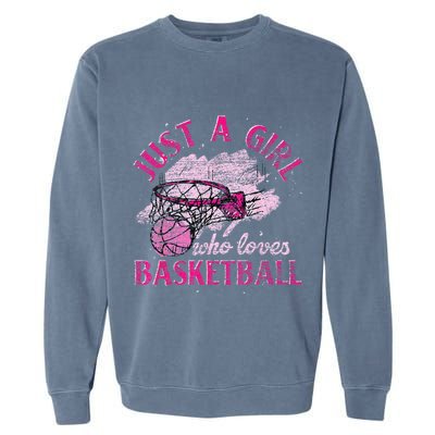 Basketball Lover Women Girls Basketball Player Basketball Garment-Dyed Sweatshirt