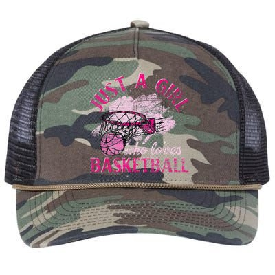 Basketball Lover Women Girls Basketball Player Basketball Retro Rope Trucker Hat Cap