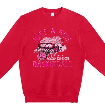 Basketball Lover Women Girls Basketball Player Basketball Premium Crewneck Sweatshirt