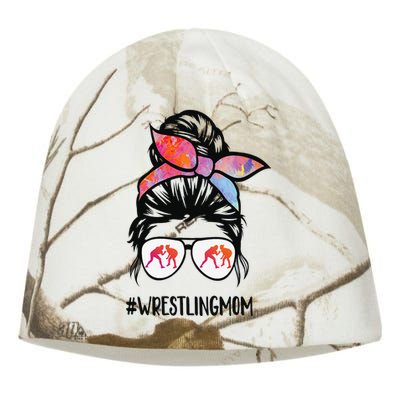 Bleached Life Wrestling Mom Leopard Messy bun Glasses Kati - Camo Knit Beanie