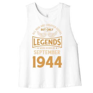 Birthday Legends Were Born In September 1944 Gift Women's Racerback Cropped Tank