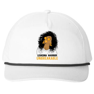 Black Leukemia Warrior Unbreakable Gift Snapback Five-Panel Rope Hat