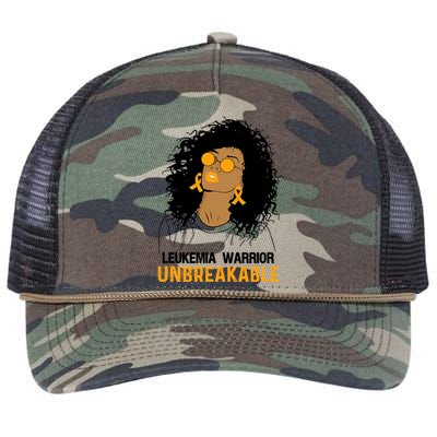 Black Leukemia Warrior Unbreakable Gift Retro Rope Trucker Hat Cap