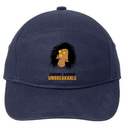 Black Leukemia Warrior Unbreakable Gift 7-Panel Snapback Hat